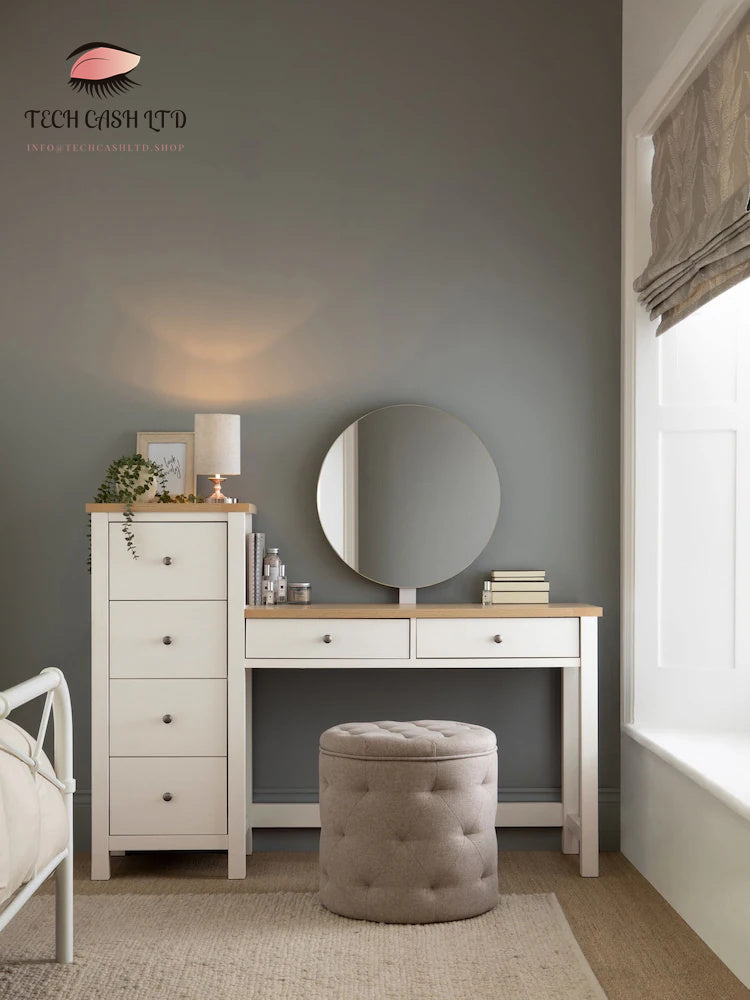 Chalk Malvern Paint Effect 6 Drawer Console Dressing Table