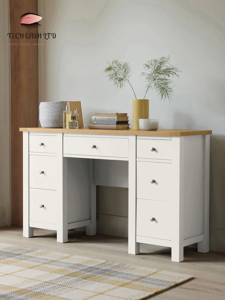 Chalk Malvern Paint Effect 7 Drawer Console Dressing Table