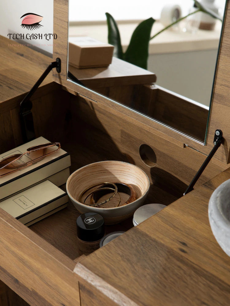 Dark Bronx Oak Effect 6 Drawer Dressing Table