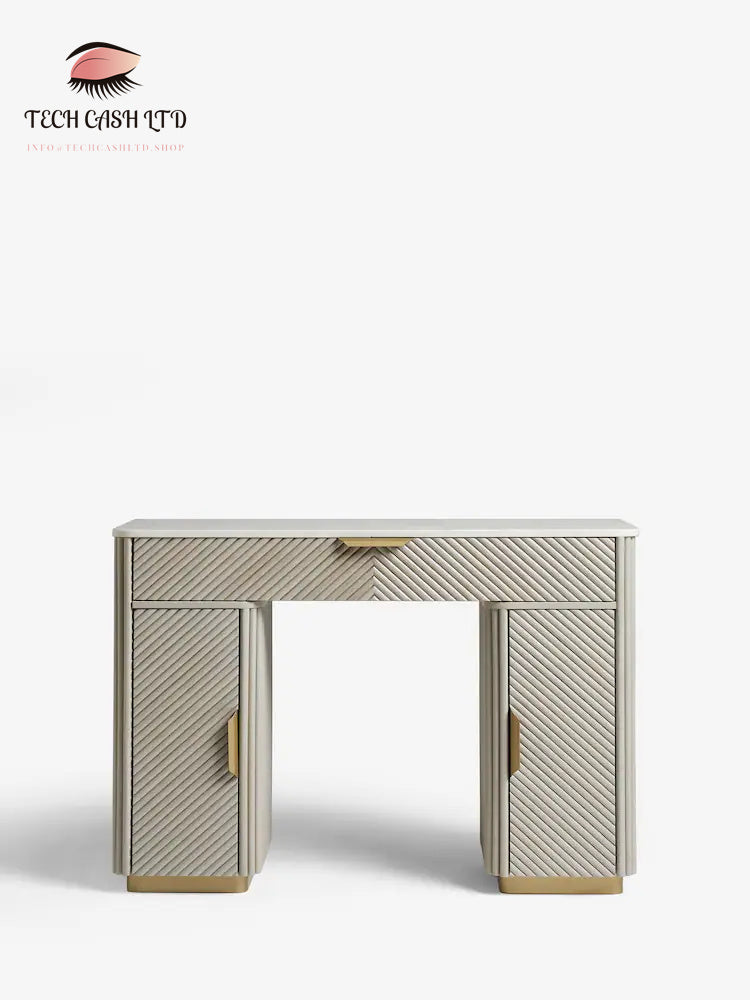 Light Grey Valencia 1 Drawer 2 Doors Solid Mango Wood Dressing Table