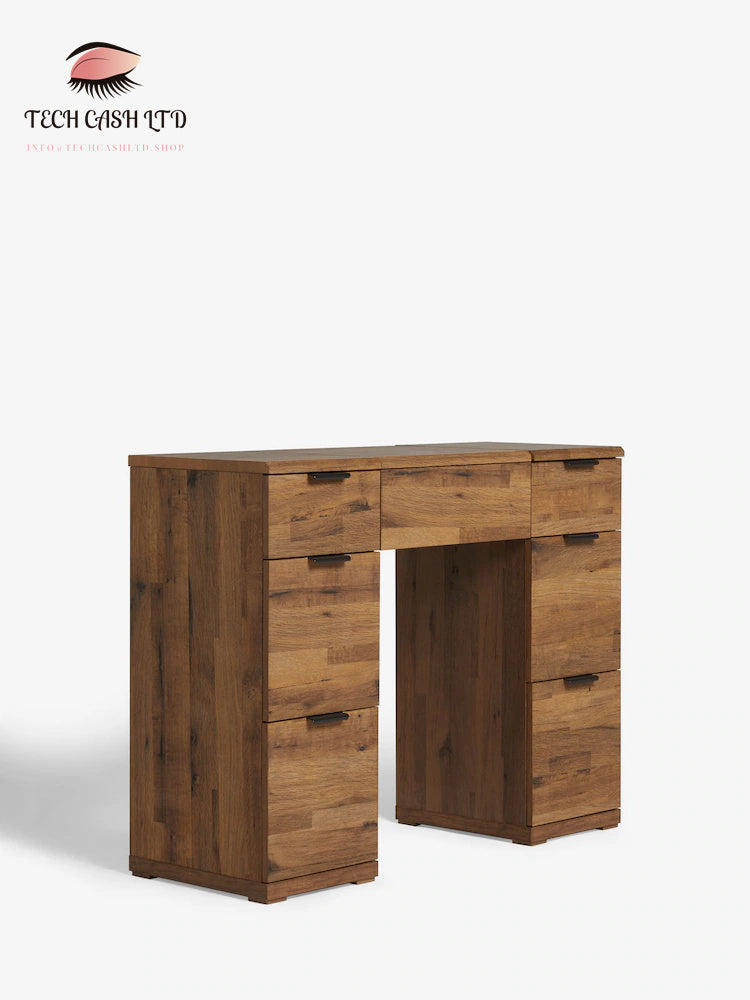 Dark Bronx Oak Effect 6 Drawer Dressing Table