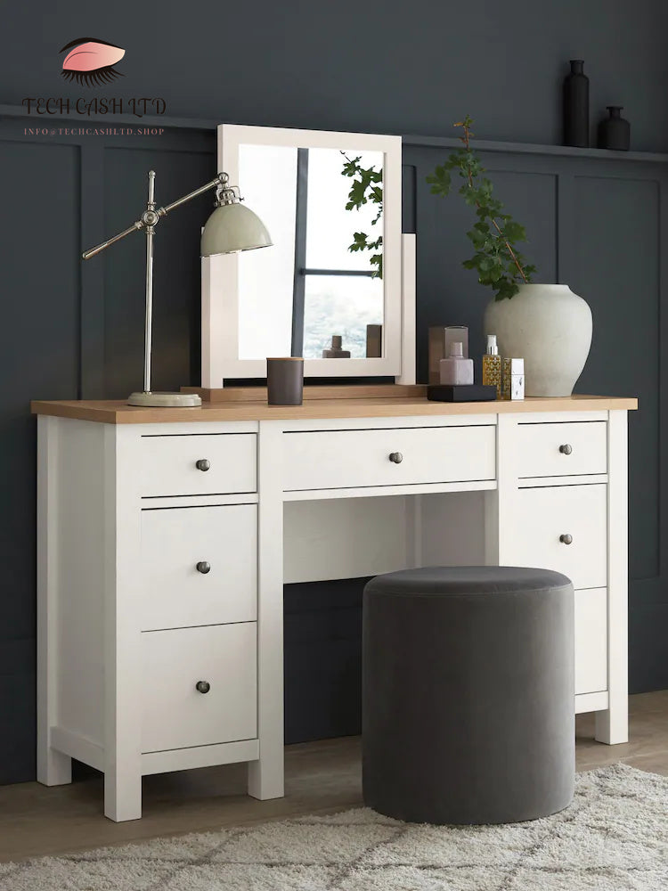 Chalk Malvern Paint Effect 7 Drawer Console Dressing Table