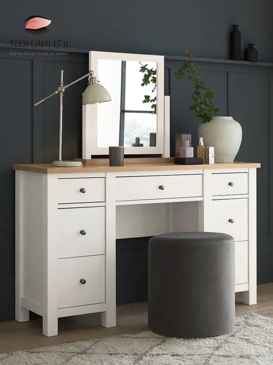 Chalk Malvern Paint Effect 7 Drawer Console Dressing Table