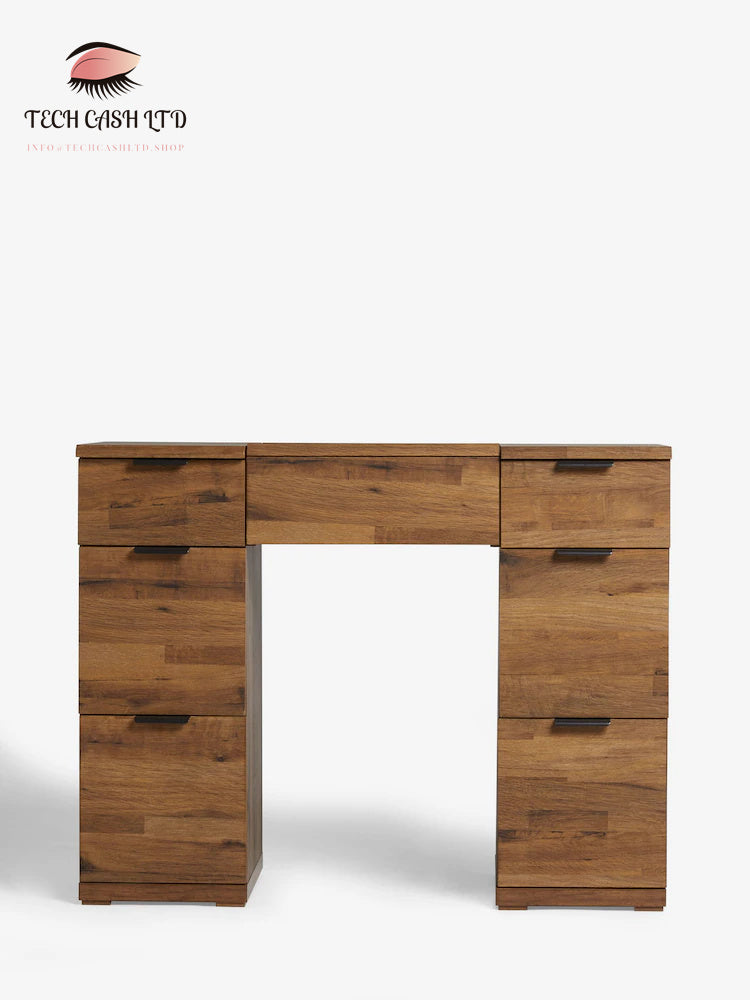 Dark Bronx Oak Effect 6 Drawer Dressing Table