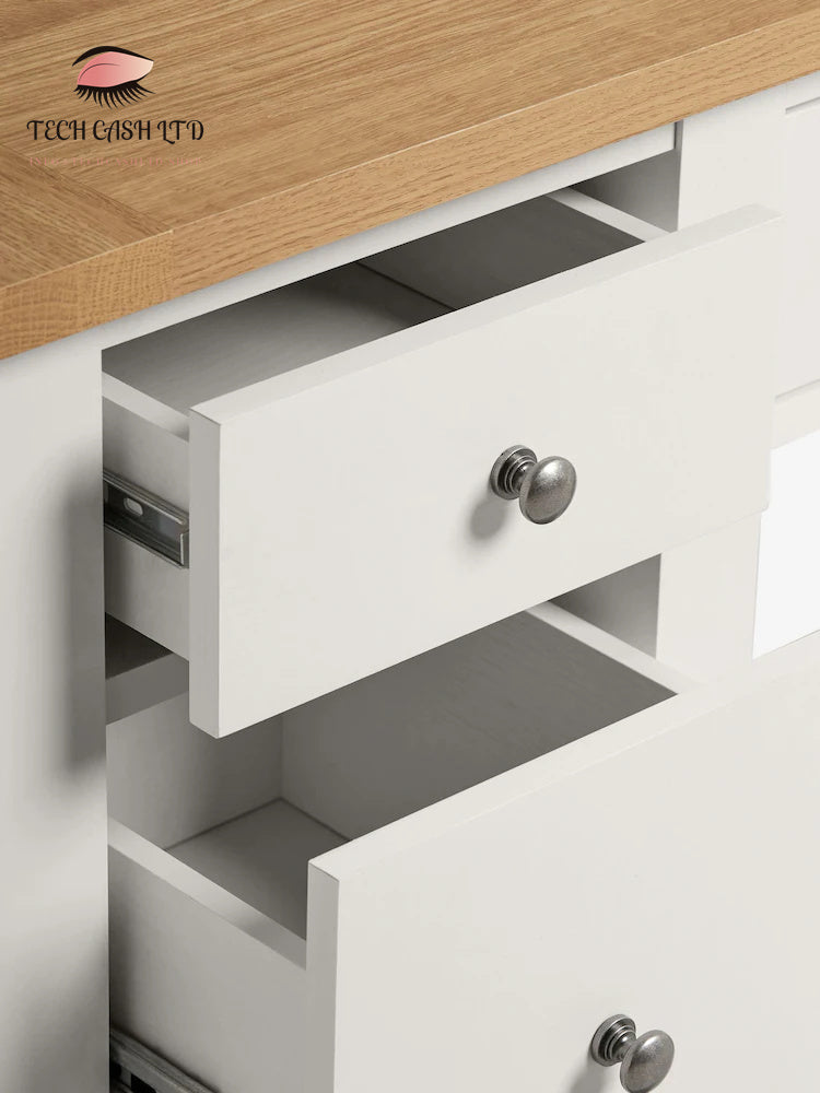 Chalk Malvern Paint Effect 7 Drawer Console Dressing Table