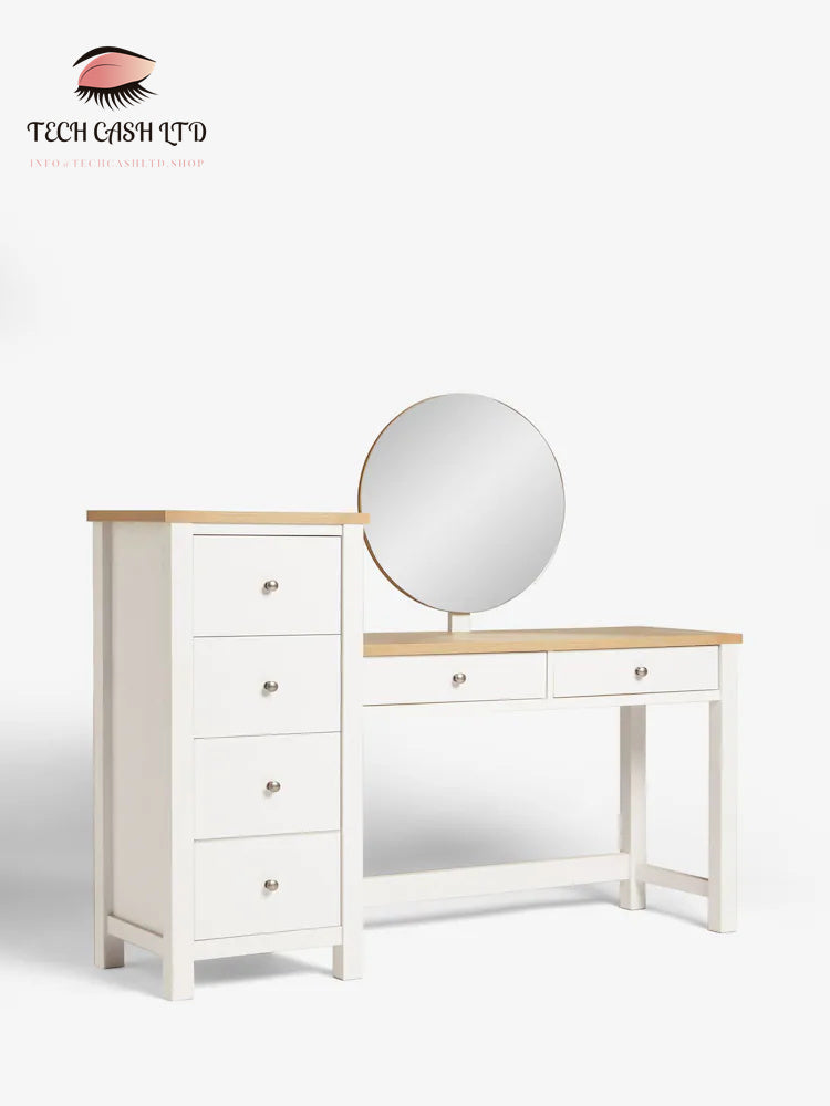 Chalk Malvern Paint Effect 6 Drawer Console Dressing Table