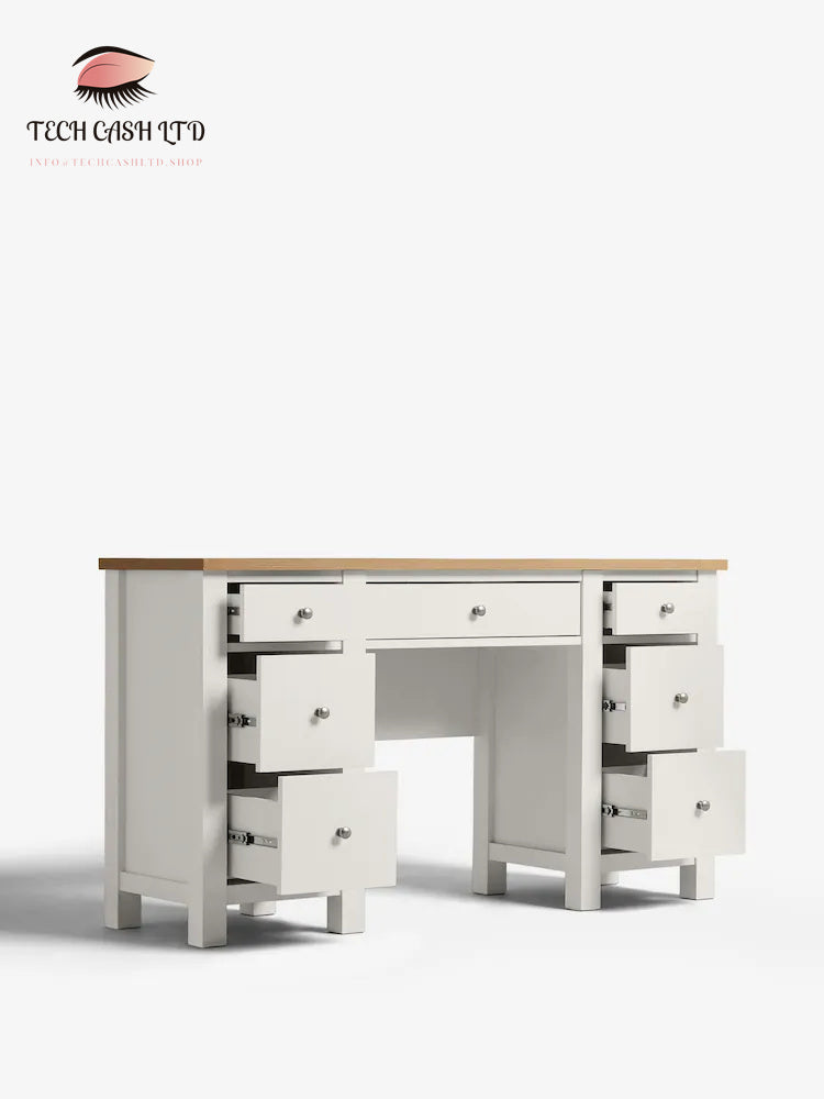 Chalk Malvern Paint Effect 7 Drawer Console Dressing Table