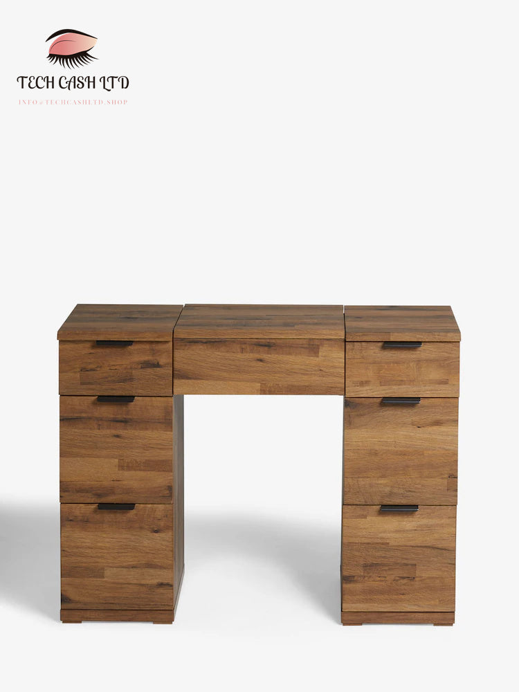 Dark Bronx Oak Effect 6 Drawer Dressing Table